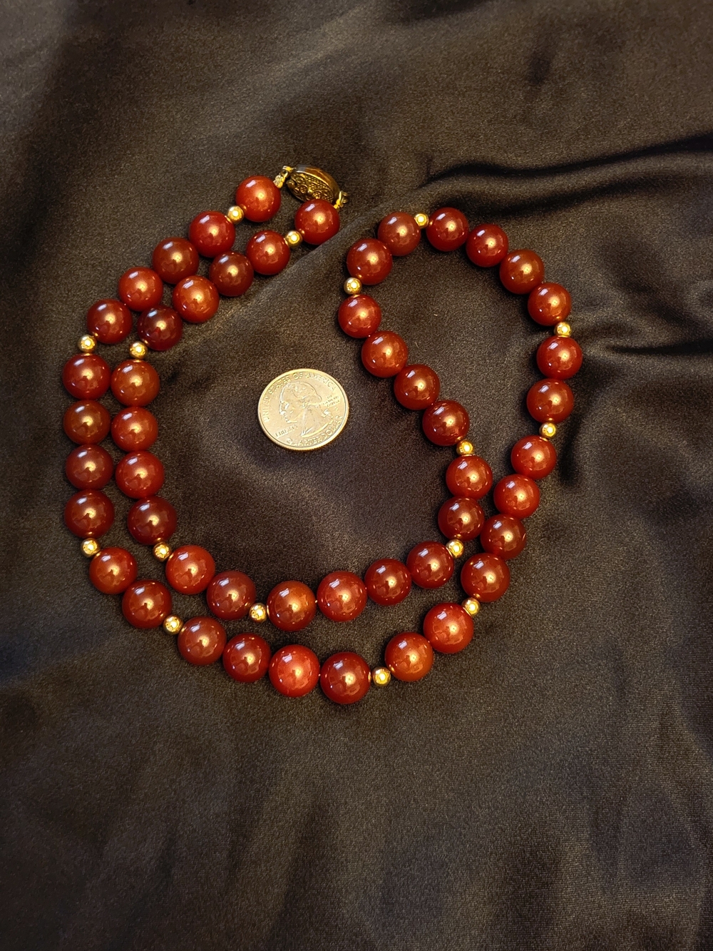 Classic Carnelian Necklace with Gold Accents